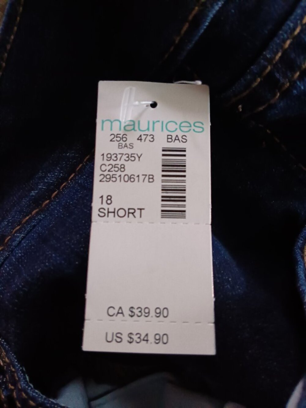 M Jeans by Maurices Blue Denim Size 18 Short NEW! - Picture 8 of 11